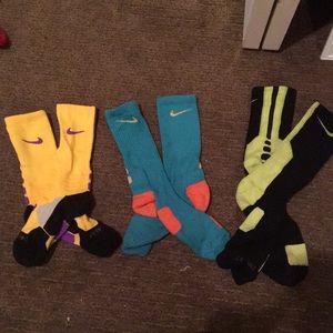 Lot of 3 Nike Elite socks